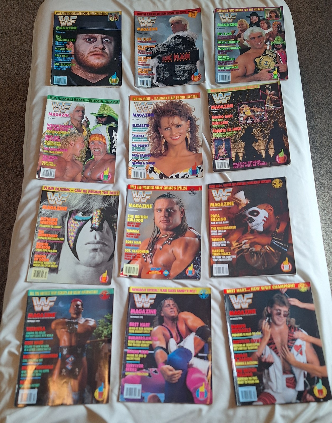 WWF Magazine 1992 Full Complete Set (12) Warrior Ric Flair WWE Wrestling Vintage