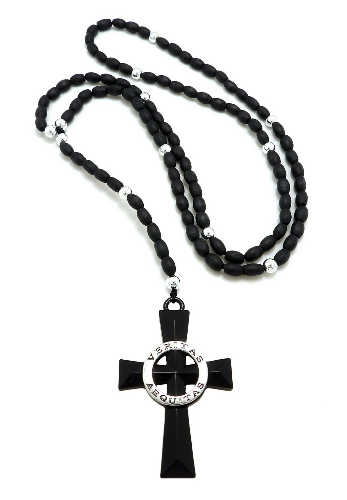 New Veritas Aequitas Boondock Rosary Cross Necklace