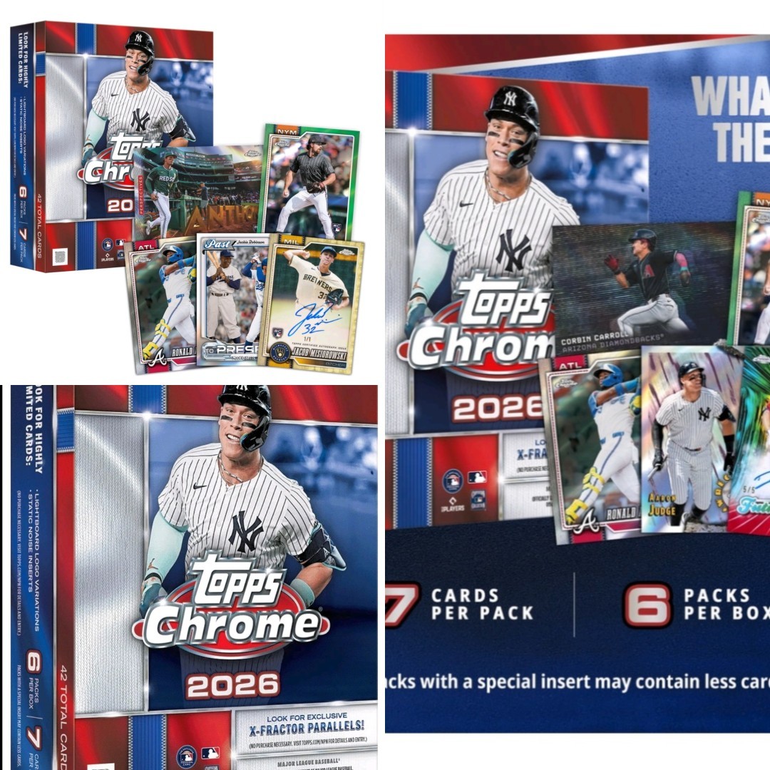 2026 Topps Chrome Baseball MLB Mega Box Factory Sealed (3 BOX LOT) 1 Low Price.