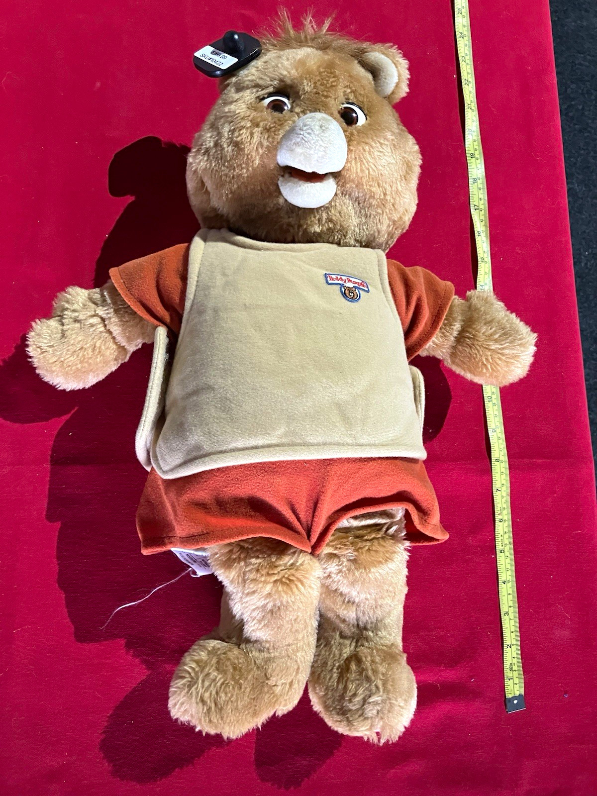 Teddy Ruxpin Vintage 20 in Plush Bear Battery-Operated w/ Clothing 1985