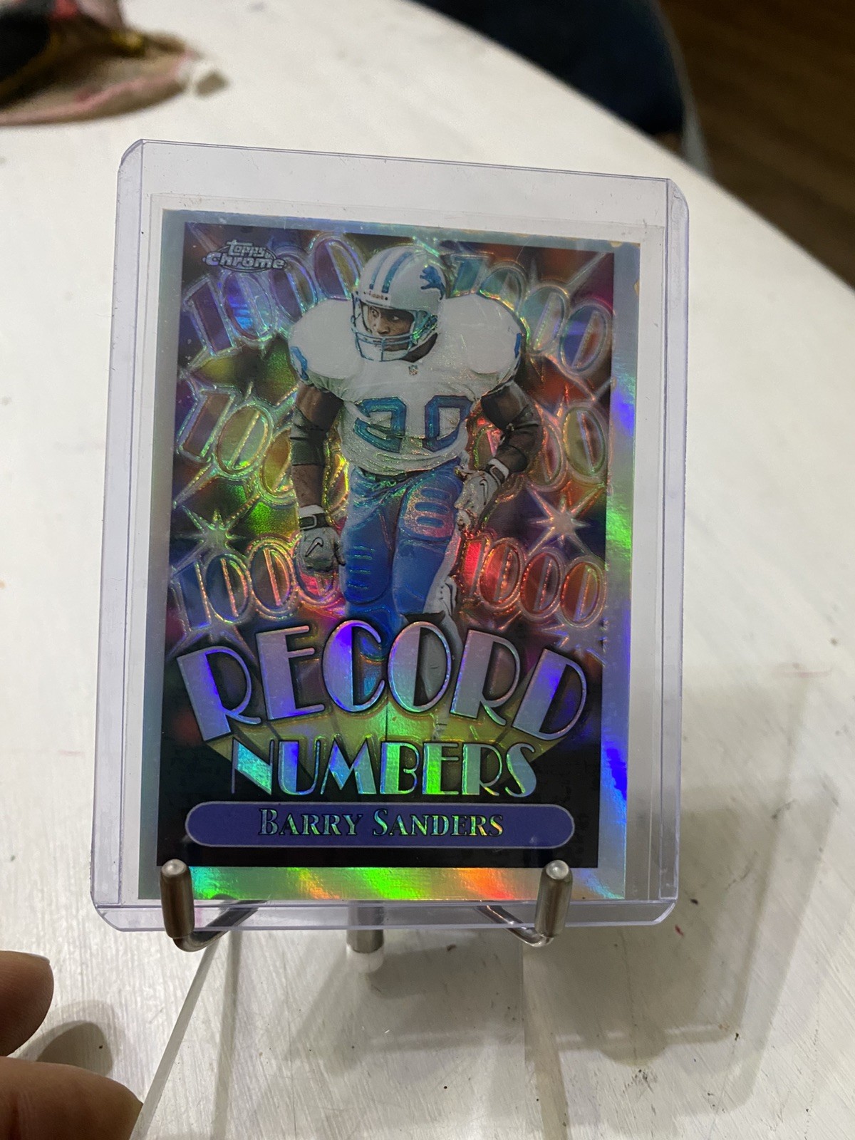 1999 Topps Chrome - Record Numbers Barry Sanders #RN4 Refractor 1999 Topps Chrome - Record Numbers Barry Sanders #RN4 Refractor