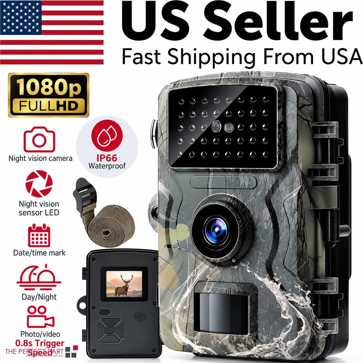 Wildlife Hunting Trail Camera Full HD 1080P Night Vision Motion Waterproof Cam Wildlife Hunting Trail Camera Full HD 1080P Night Vision Motion Waterproof Cam