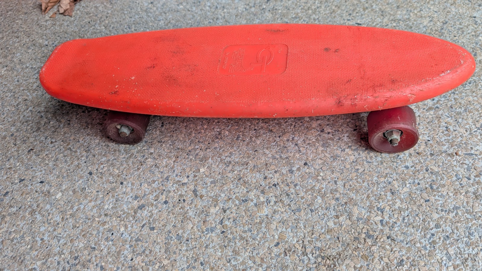 Lot of 2 Vintage 1970s Plastic Skateboards - Grentec GT Spoiler Red & Blue Cruis