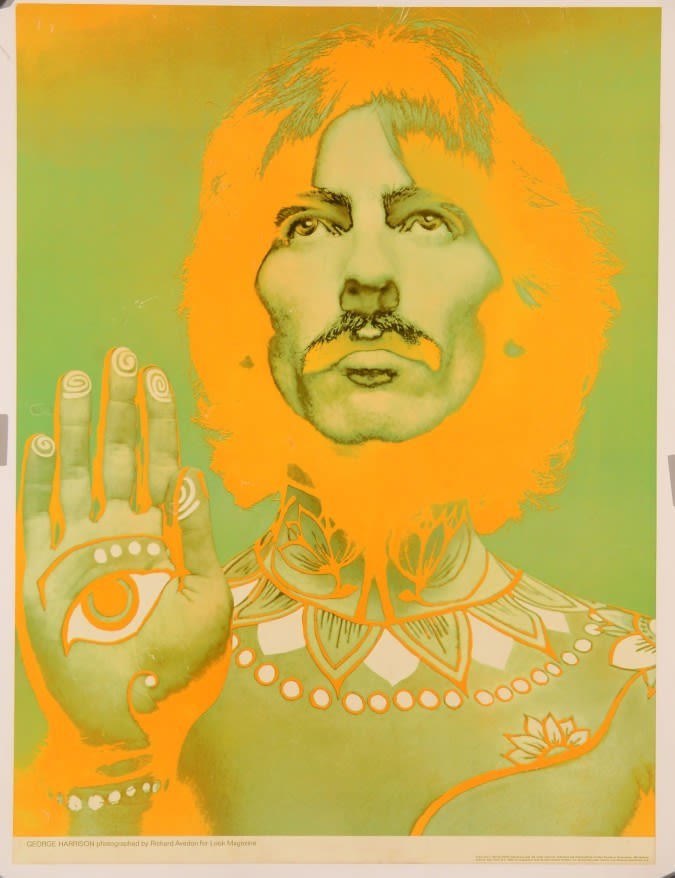 Original Vintage George Harrison Beatles R. Avedon Look Magazine 79x58cm 1967