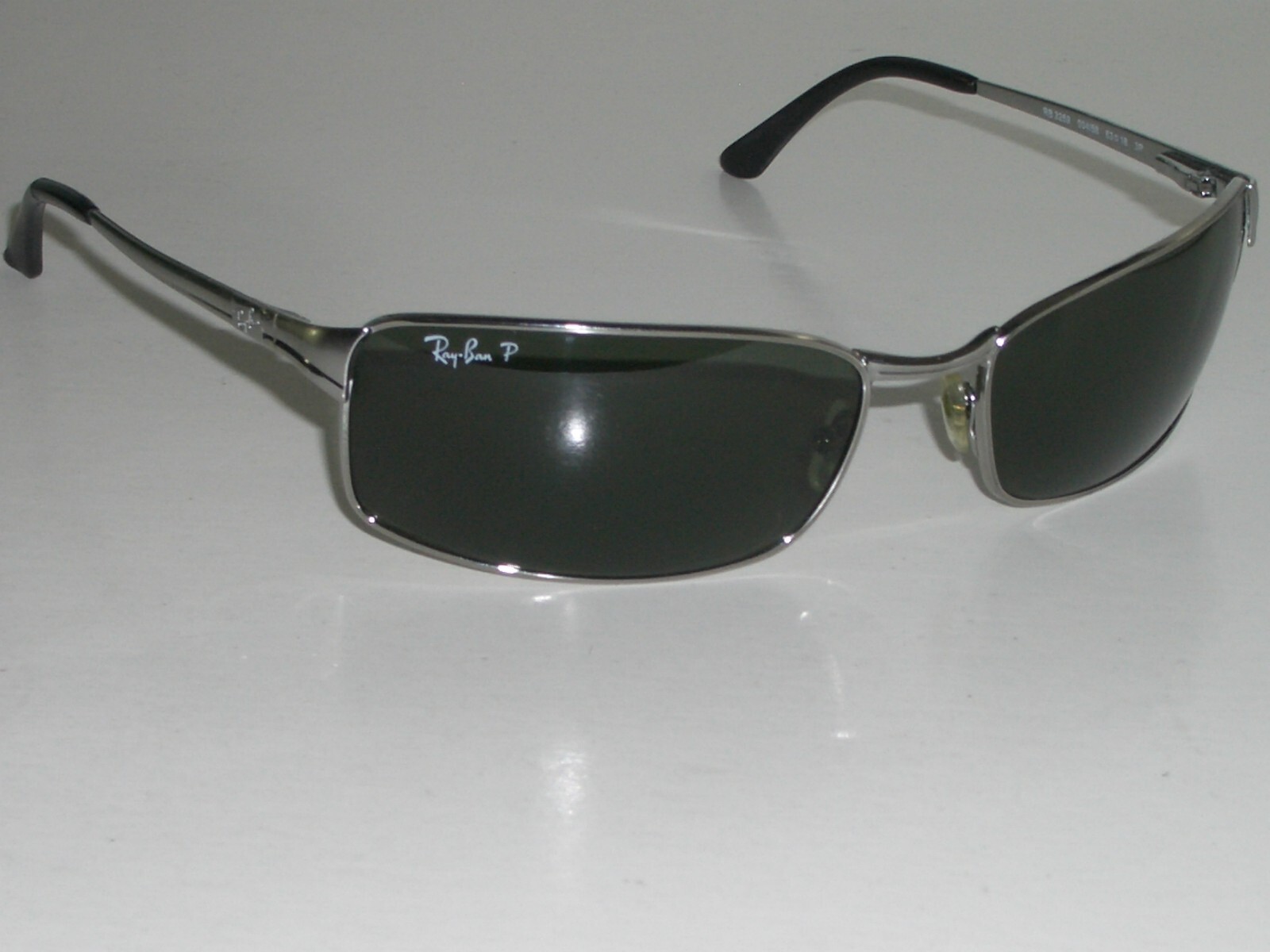 RAY BAN RB3269 63[]18 004/58 3P POLARIZED GUN-METAL RECTANGULAR WRAPS SUNGLASSES