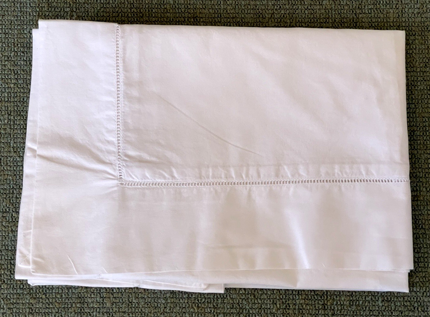 Sferra Analisa Crisp White Long Staple 100% Cotton Euro Sham with Hemstitch NWOT