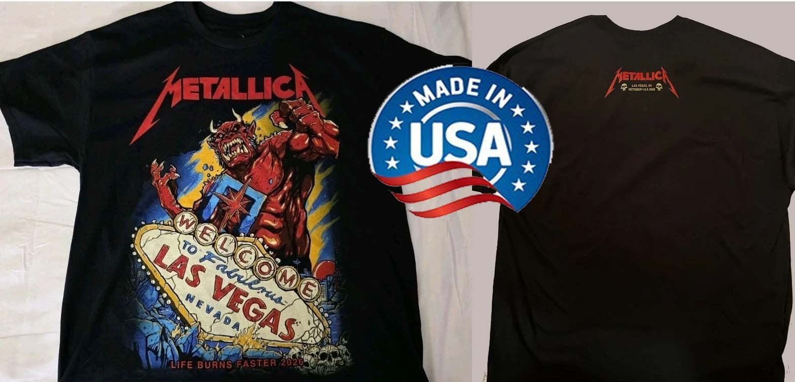 🔥HOT Metallica Las Vegas NV Poster October 1 3 2026 T-Shirt 2Sided Reprint