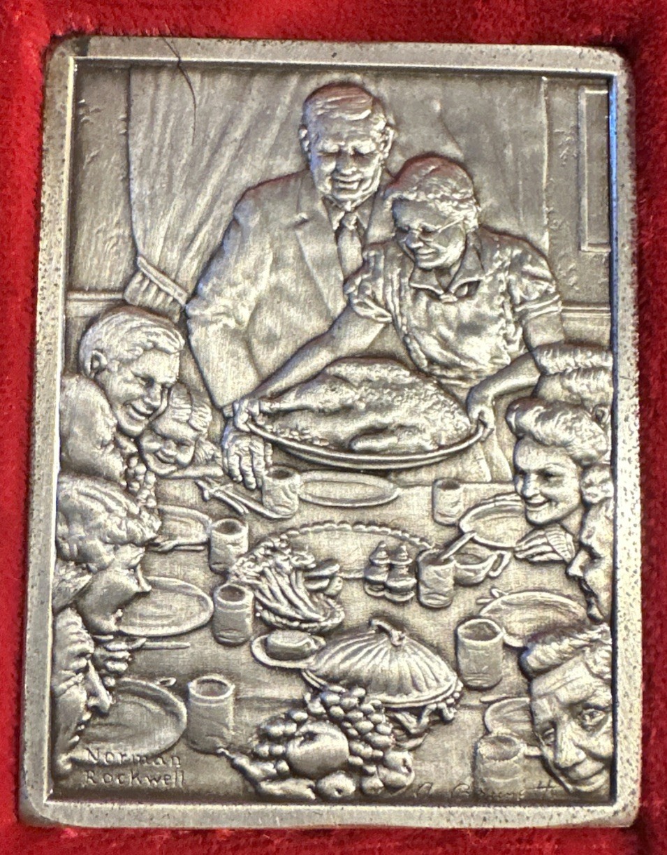 1974 Hamilton Mint Saturday Evening Post “Freedom from Want” Silver Medal #1951