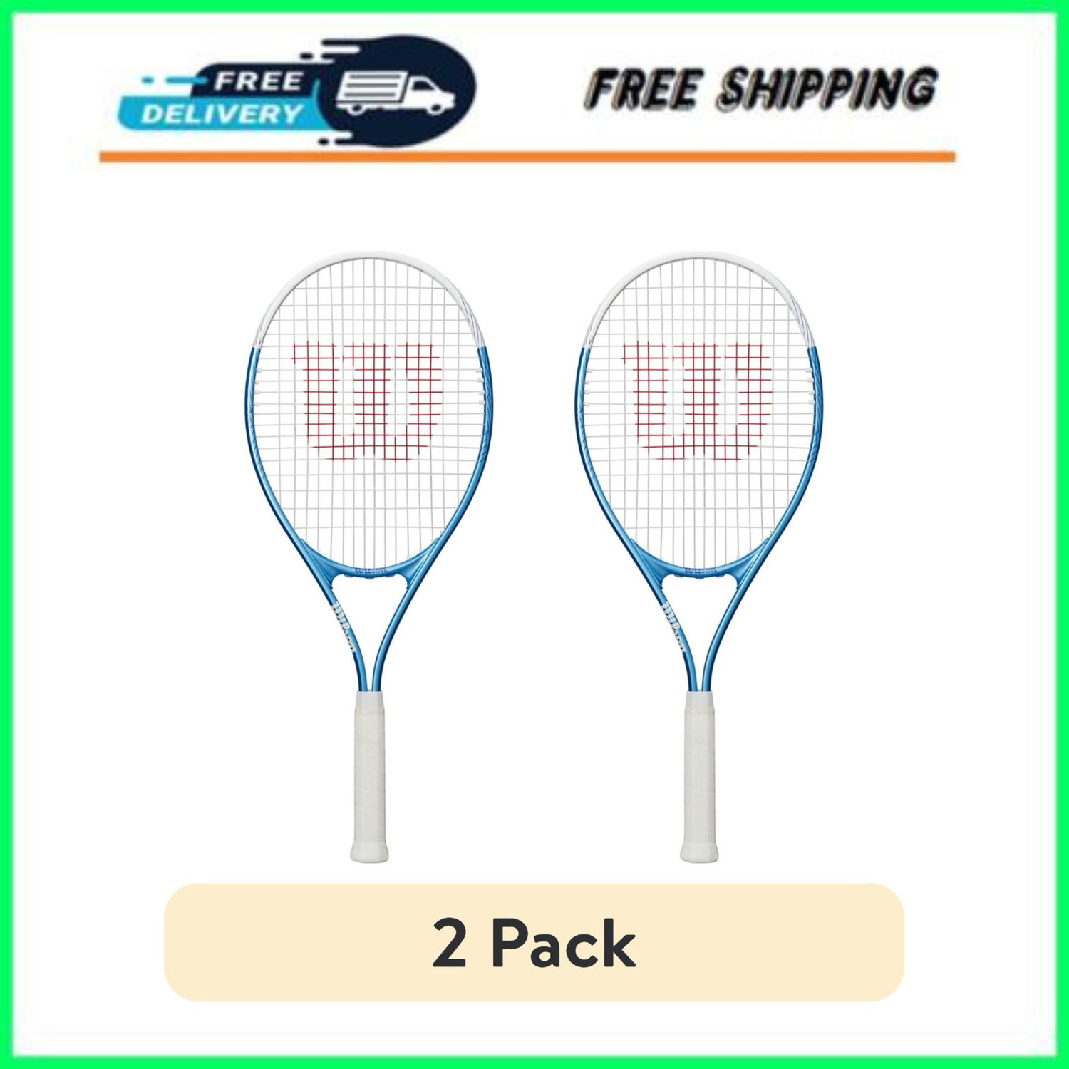 Wilson Ultra Power XL 112 Tennis Racket Blue Adult 2 Pack New