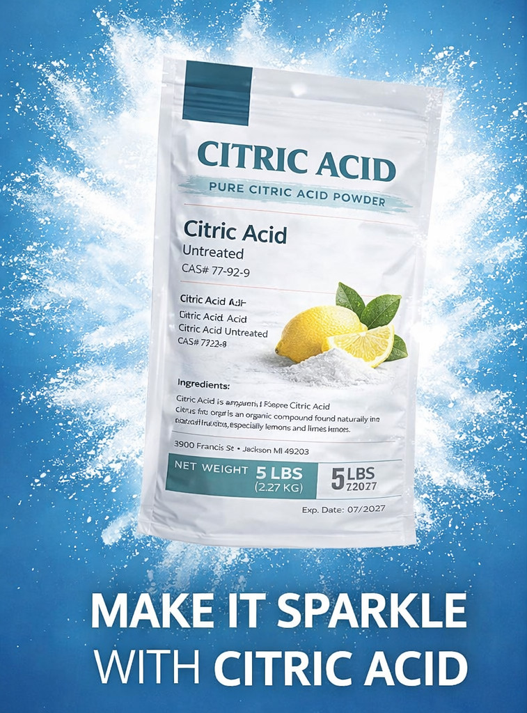 5lb Pure Citric Acid Powder 100% – Organic - Tech Grade -