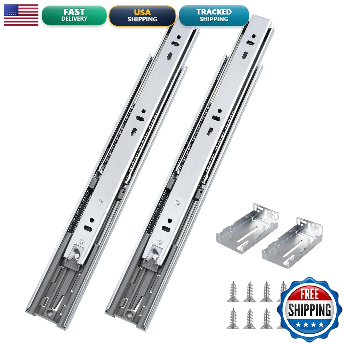 Probrico DSHH32 5 Pair 18in Drawer Slides Heavy Duty Ball Bearing Soft Close