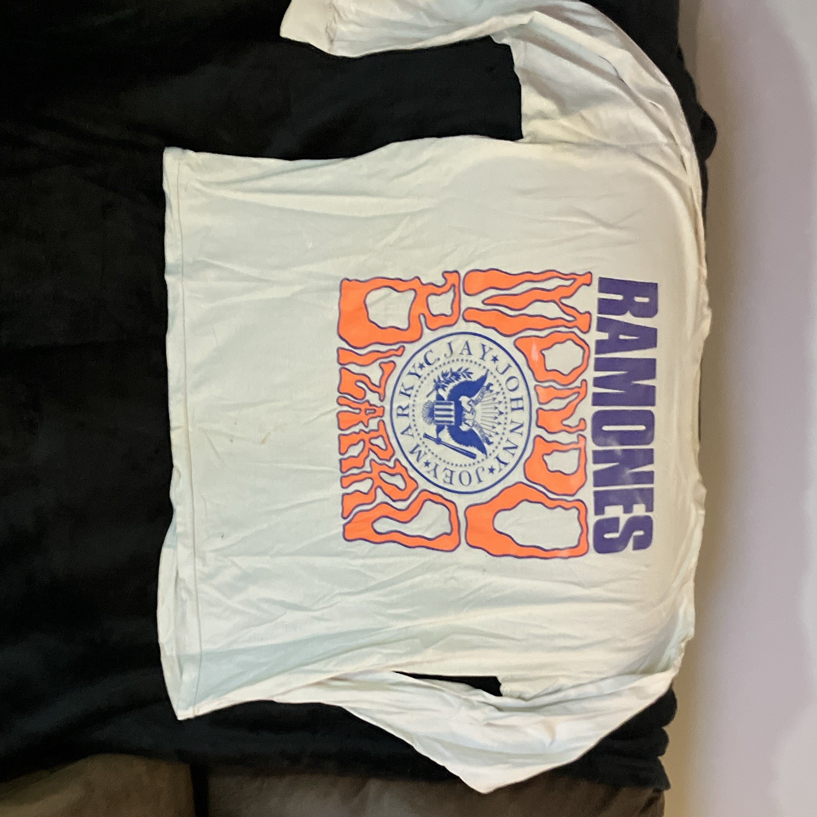 VINTAGE 1992 Ramones Mondo Bizarro Tour Shirt Long Sleeve White Punk Rock XL