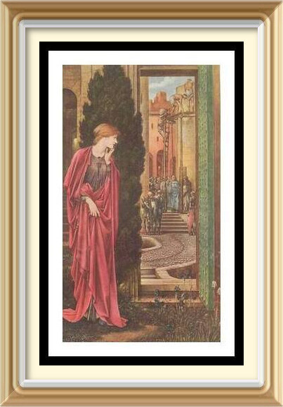 50+yr Old Vintage Pre-Raphaelite Art by Edward Burne-Jones Print Danaë Mythology