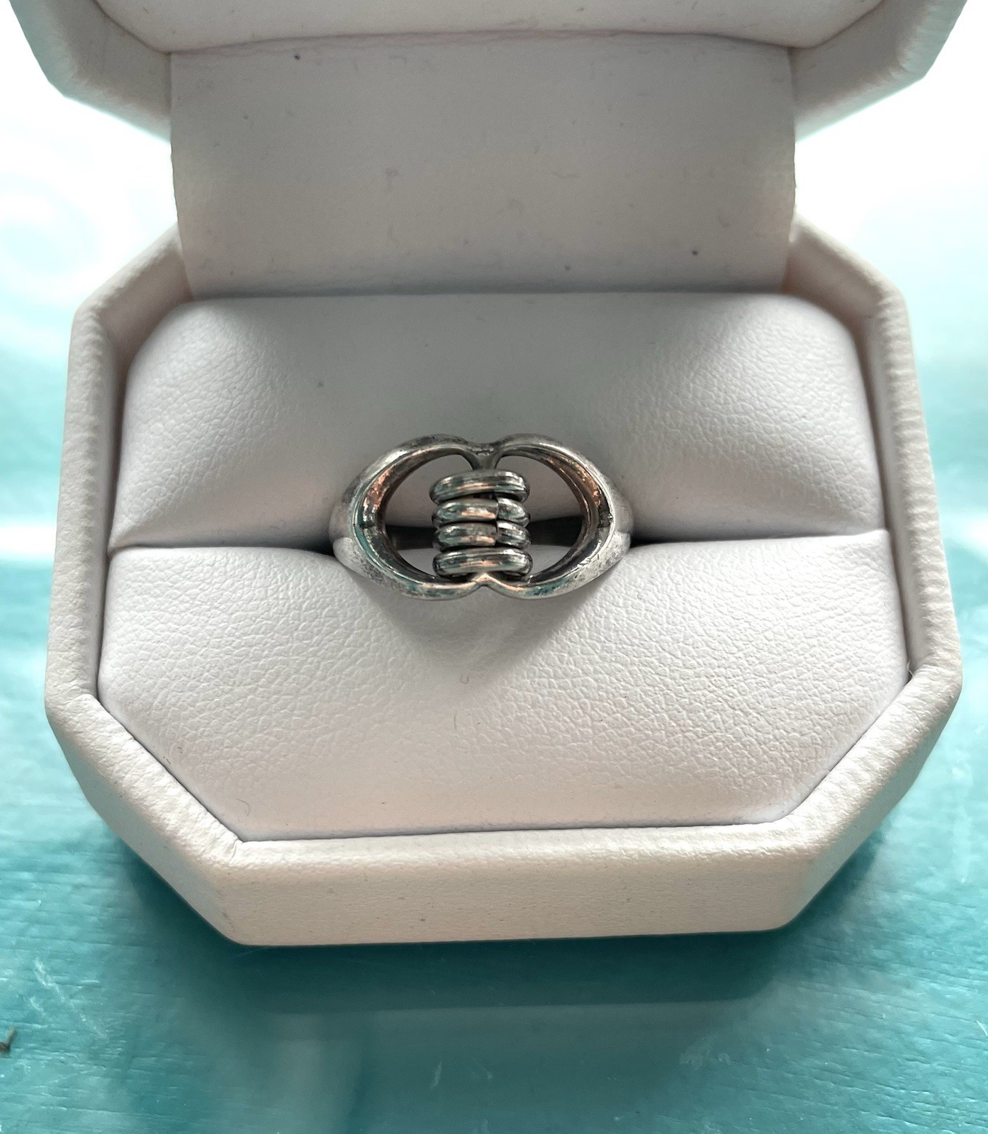 Erik Granit Vintage Finnish Sz  6.25 Sterling Silver Modernist Ring