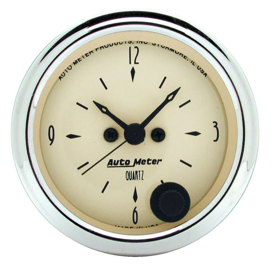Autometer 1885 Antique Beige Clock, 2-1/16