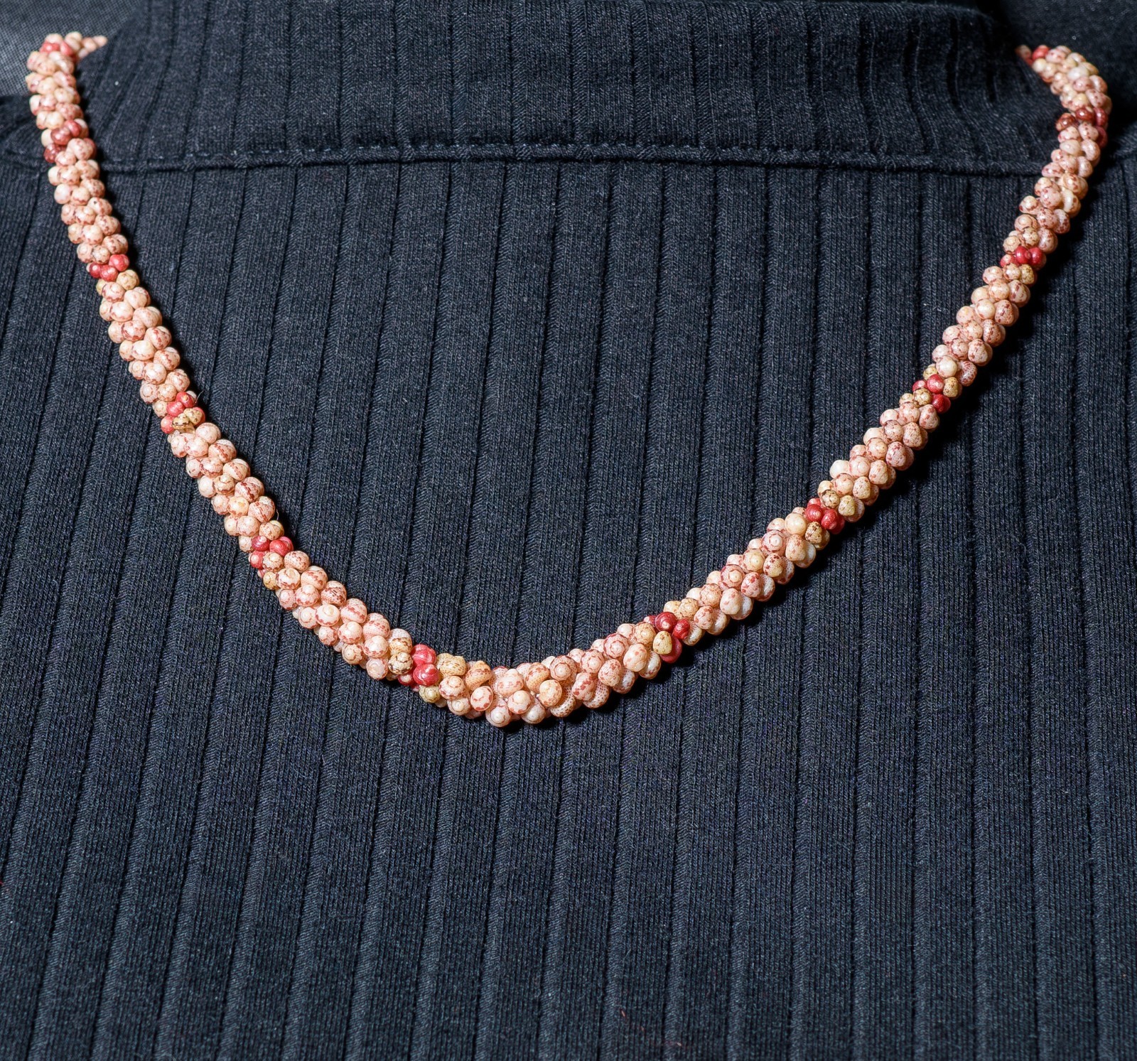 Vintage Heirloom Ni'ihau Shell Lei with Pink Kahelelani & Red Kahelelani Shells