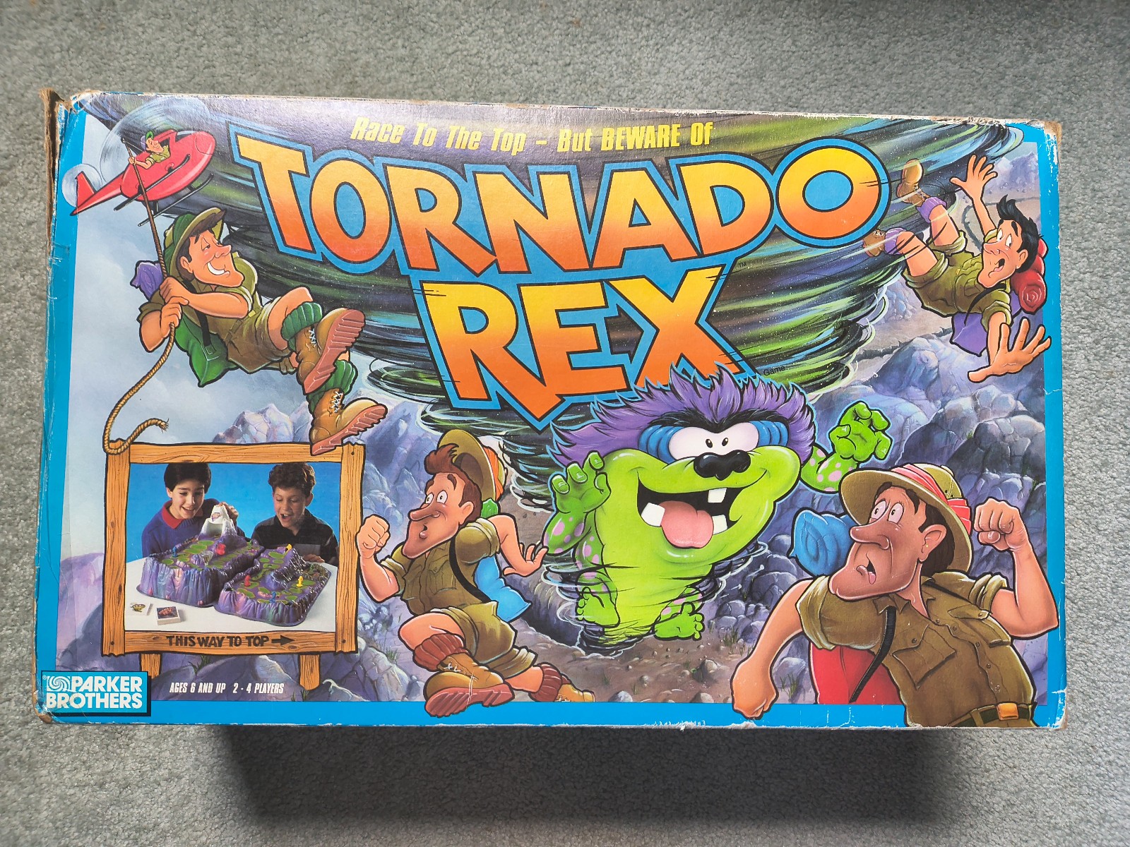 COMPLETE Vintage 1991 Tornado Rex Board Game With Original Box Parker Brothers