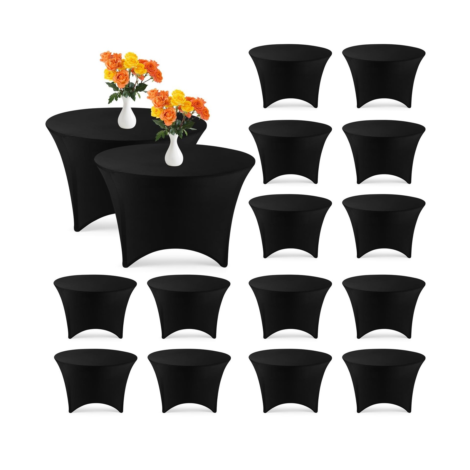 Peryiter 15 Pack Spandex Round Tablecloth Fitted Stretch Tablecloth Elastic T... Peryiter 15 Pack Spandex Round Tablecloth Fitted Stretch Tablecloth Elastic T...