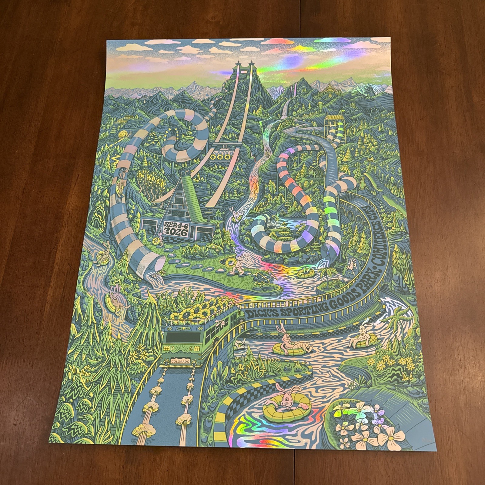 Phish Dicks Commerce City Colorado 2026 Poster Dylan Fant rainbow *FOIL* 183/300 Phish Dicks Commerce City Colorado 2026 Poster Dylan Fant rainbow *FOIL* 183/300