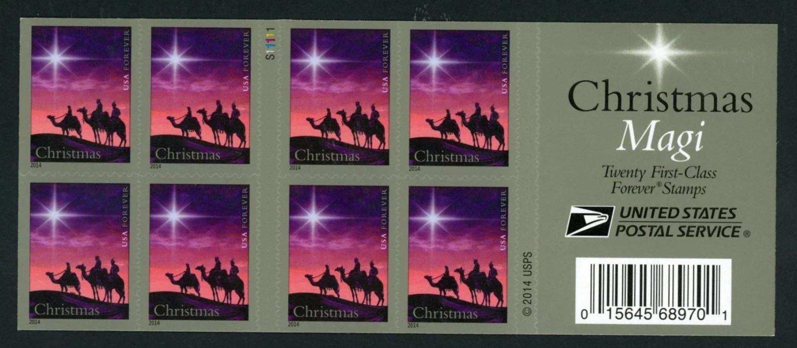 USPS 2014 Christmas Magi Forever Stamp Scott 4945b -MNH- Pane of 20 *5=100 pcs