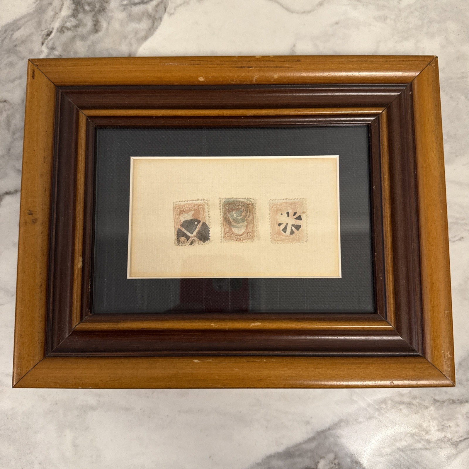 Rare Civil War Stamp Collection Framed Circa 1864 Authenticity Guaranteed Framed