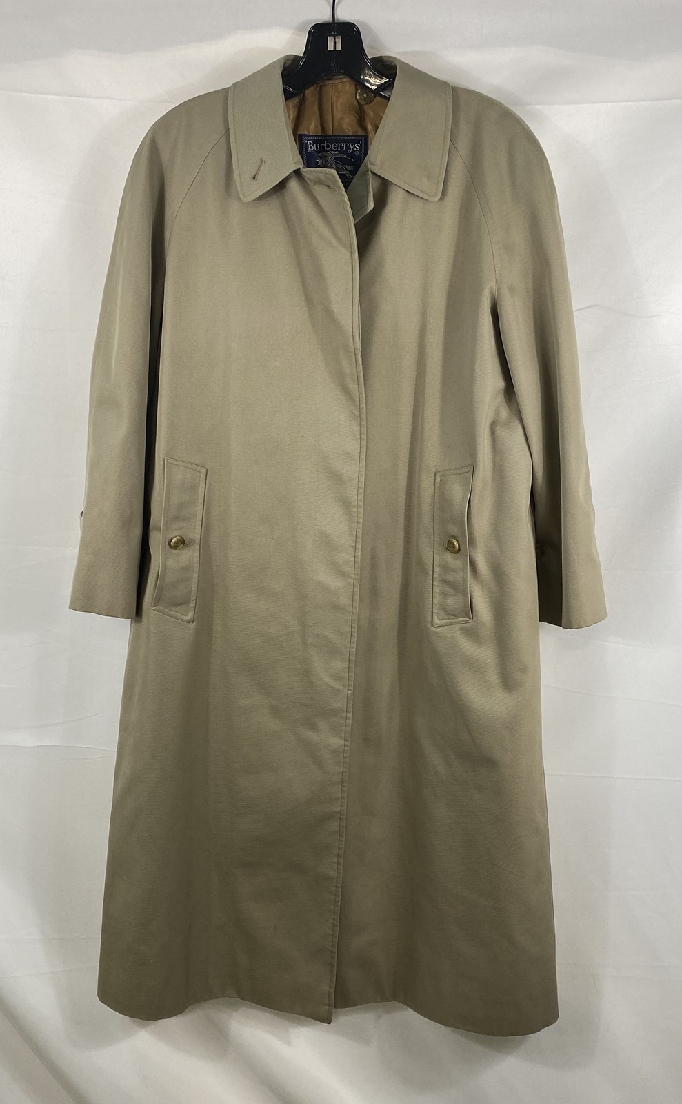 Vintage 90s Burberrys Men\'s Tan Car Coat Trench Nova Check Wool Liner Sz 40