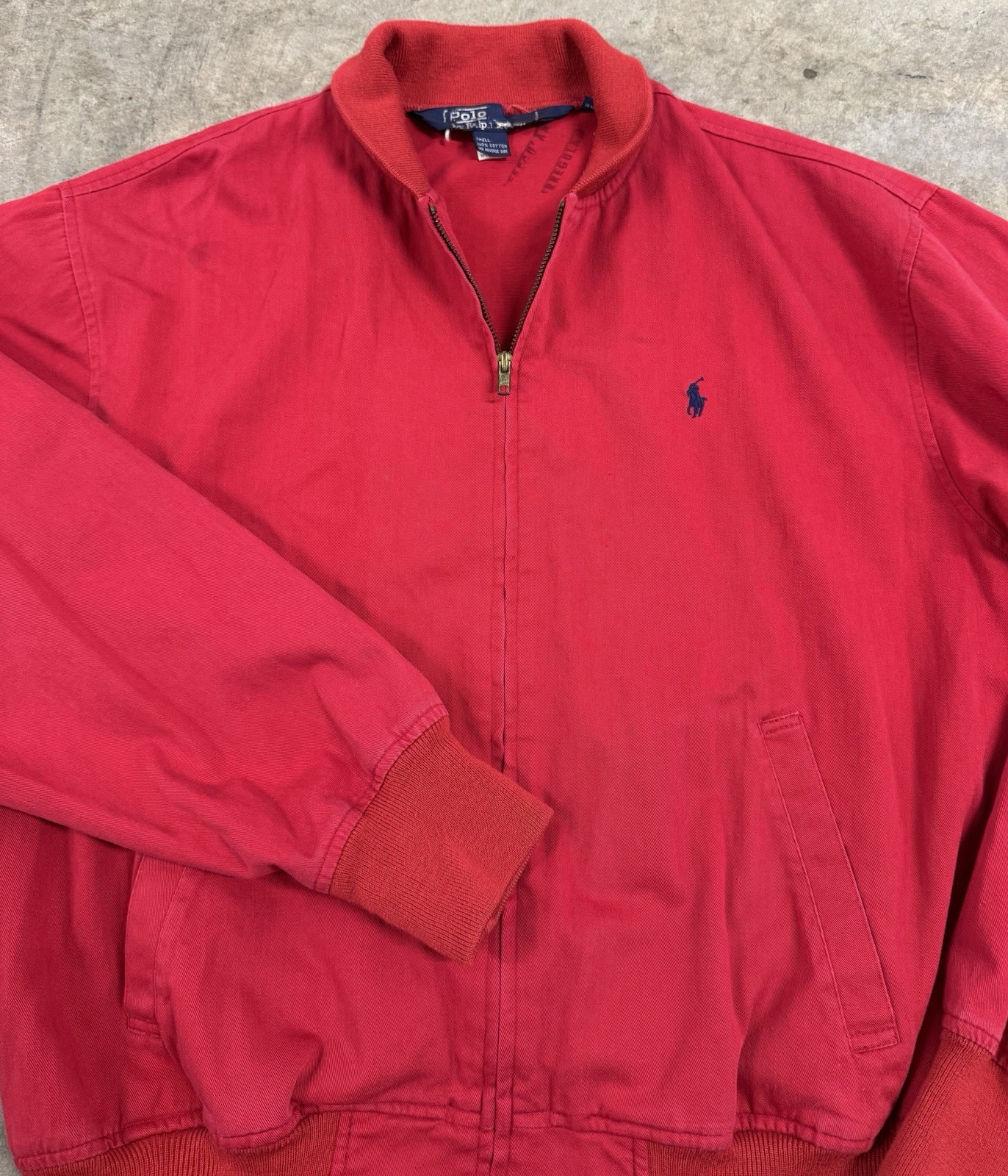 Vintage Polo Ralph Lauren Bomber Jacket Men\'s Medium Red Cotton 80s 90s Zip Up Vintage Polo Ralph Lauren Bomber Jacket Men\'s Medium Red Cotton 80s 90s Zip Up