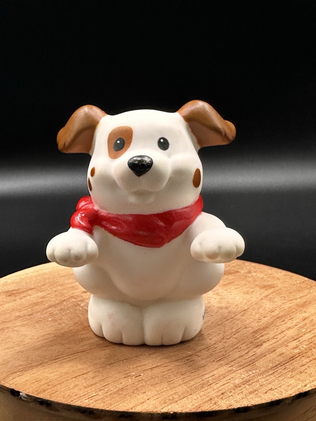 Vtg 2001 Fisher-Price Little People White DOG red bandana Go Train Replacement