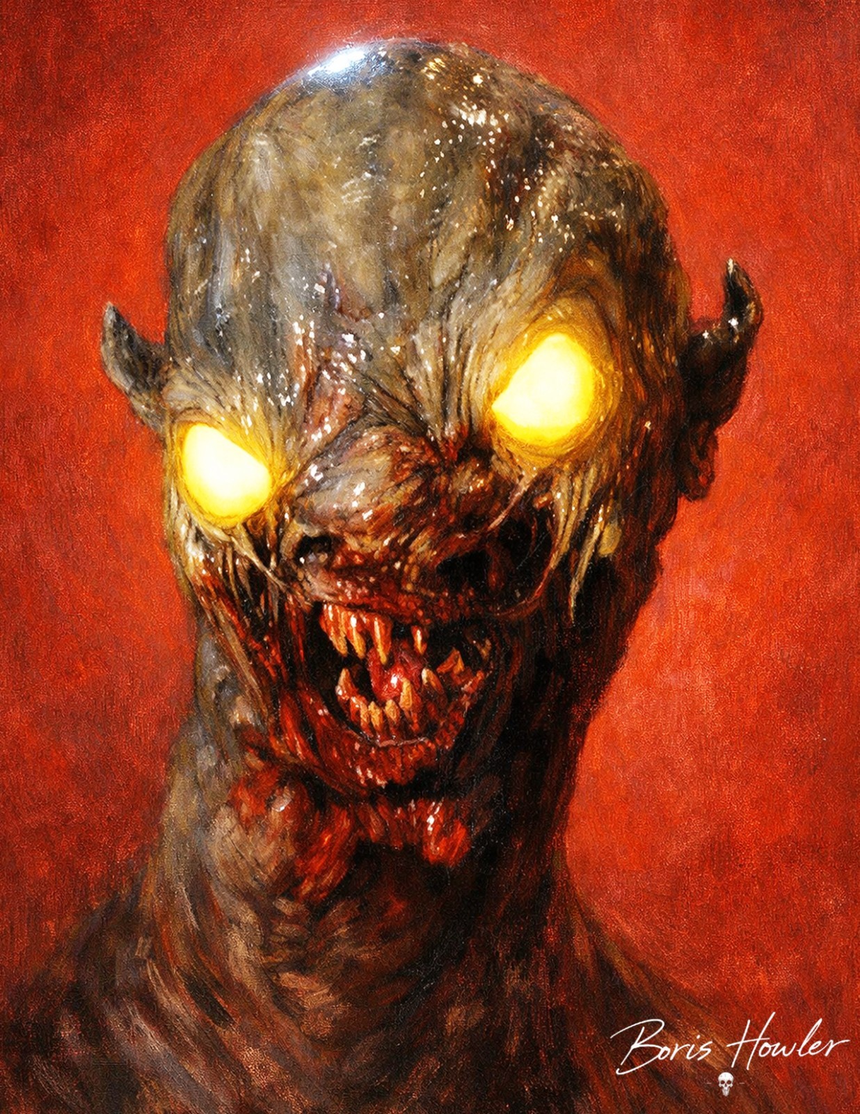 BORIS HOWLER C.H.U.D.  1984 8.5X11 Art Print SIGNED Cult Horror 80s