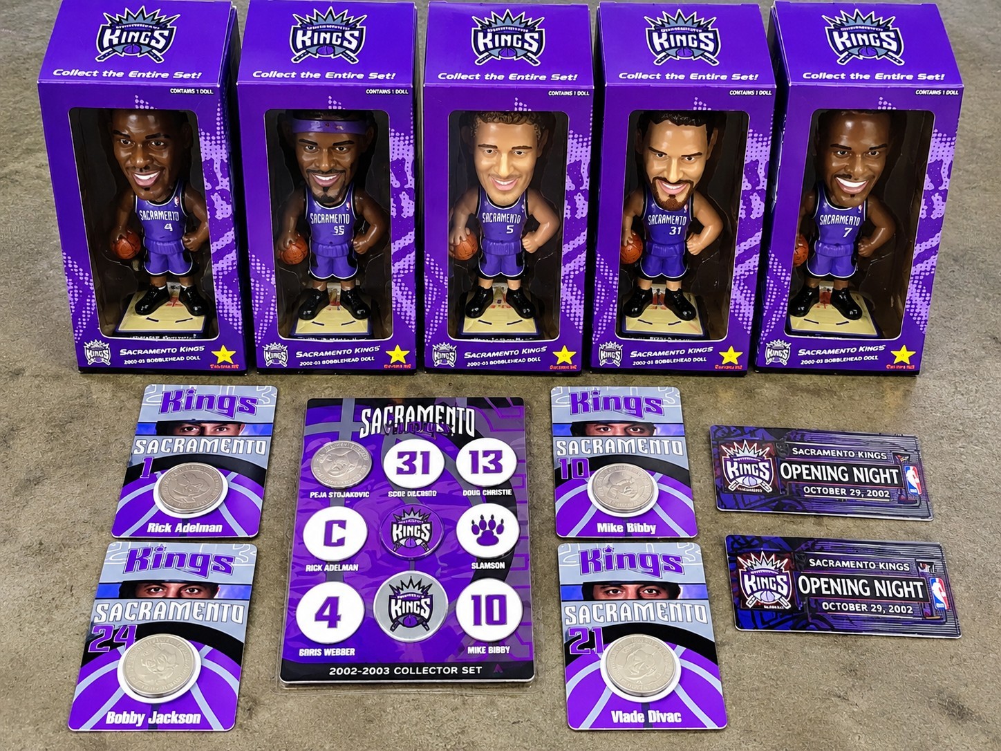 Sacramento Kings Vintage 2002–03 Bobblehead & Collectible Coin Lot – Original 
