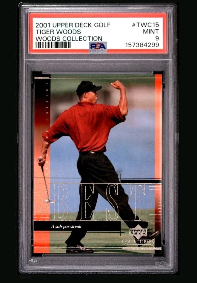 TIGER WOODS - PSA 9 - 2001 Upper Deck Golf - Tiger Woods Collection #TWC15