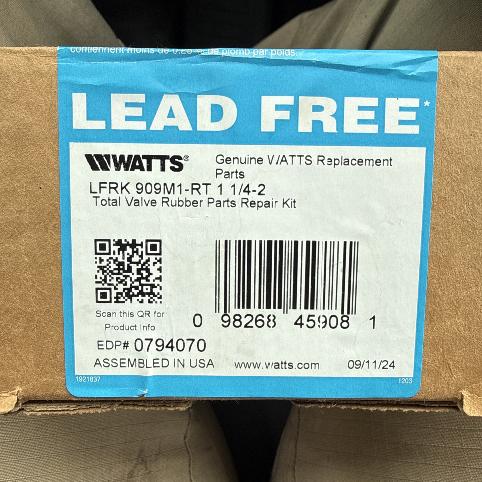Watts LFRK-909M1-RT 1-1/4 Watts LFRK-909M1-RT 1-1/4
