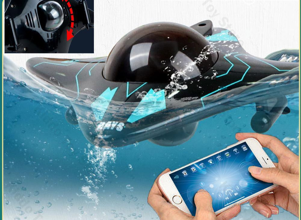 6CH RC Submarine Boat w/ Camera WiFi FPV Underwater Remote Control Toy Gift Kids