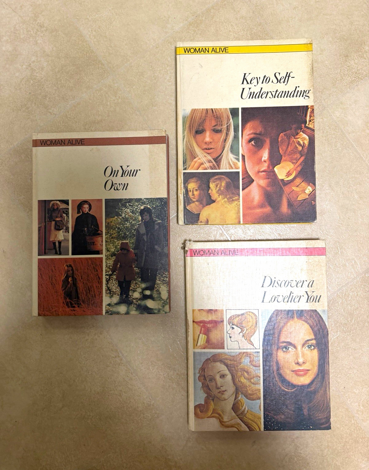 Vintage 1970s Woman Alive Books Lot of 3 Aldus Beauty Self Help Retro Decor