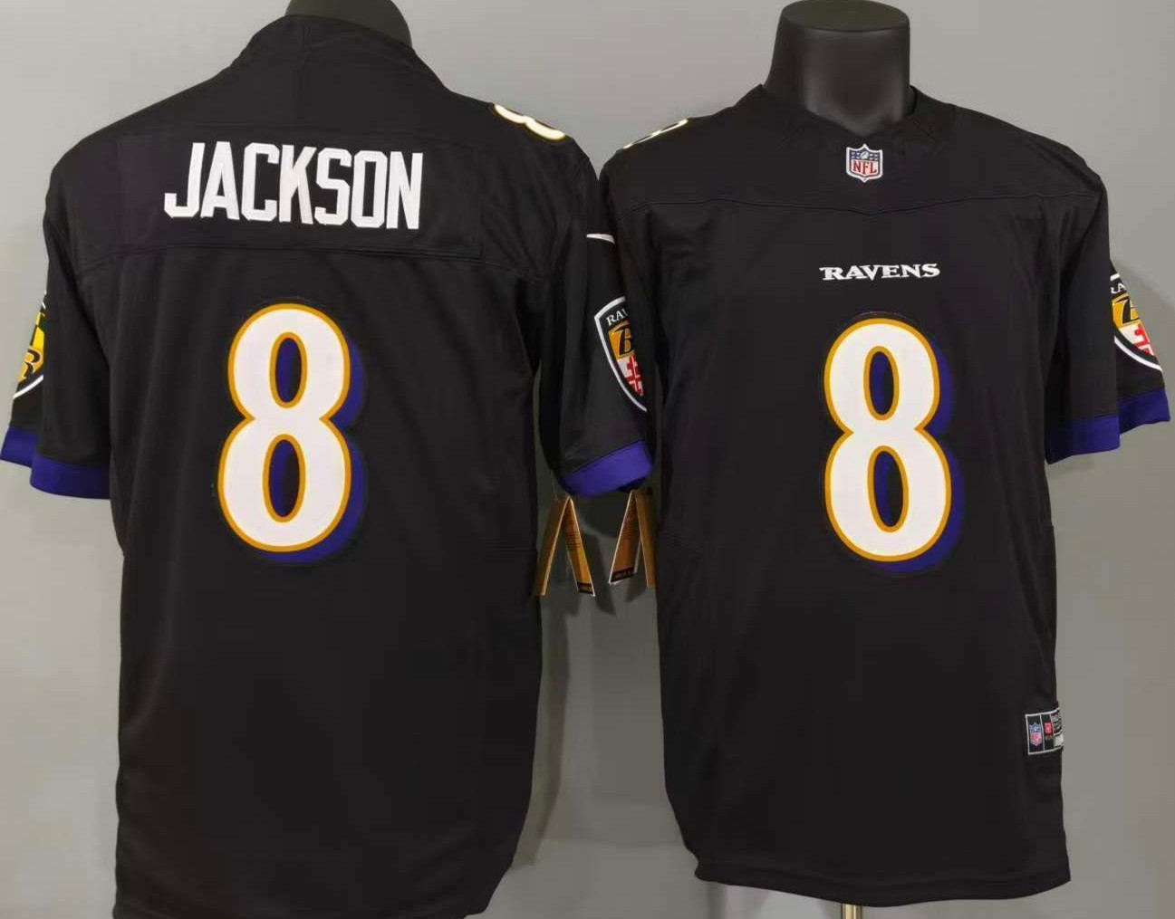 Tariffs​ Free BAL Ravens F.U.S.E Black Sewn Stitched Jersey.