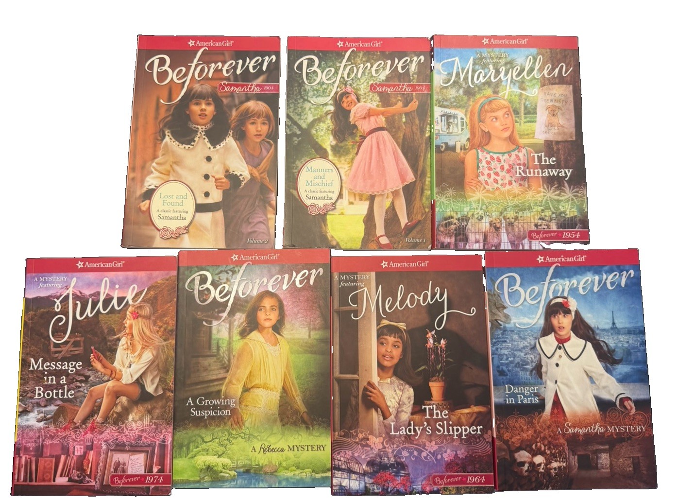 Collection Of 7 America Girl Doll Beforever Series Books