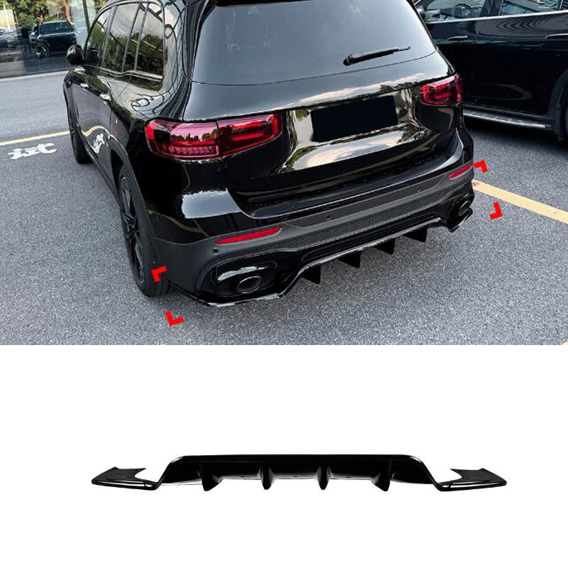For 2021-26 Benz GLB X247 AMG Line GLB35 AMG Gloss Black Rear Bumper Spoiler Lip
