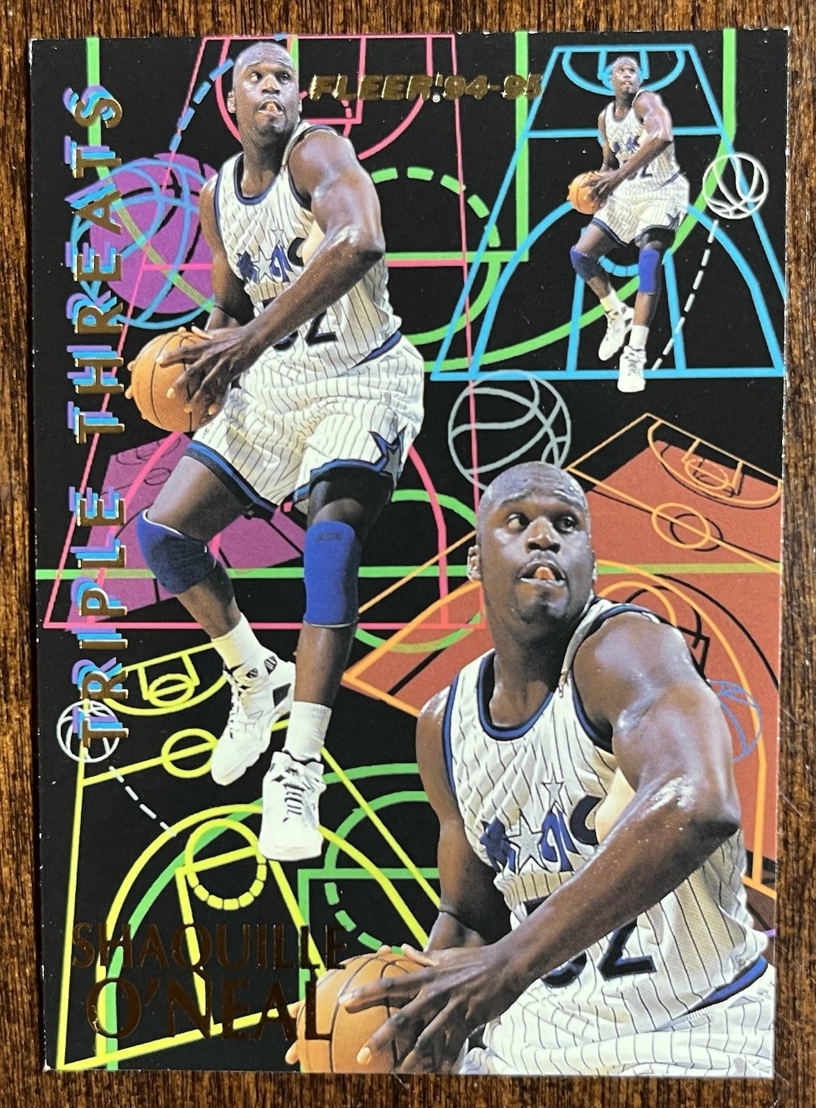 1994-95 Fleer Triple Threats Shaquille O’Neal #7 of 10 Magic HOF 1994-95 Fleer Triple Threats Shaquille O’Neal #7 of 10 Magic HOF