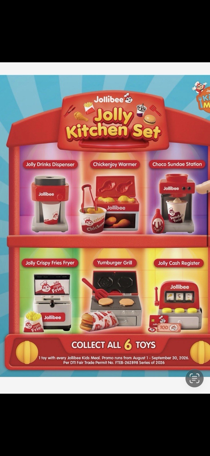 Jollibee Happy Meal 6 Toy Kitchen Set Philippines Exclusive 2026 (read desc.)