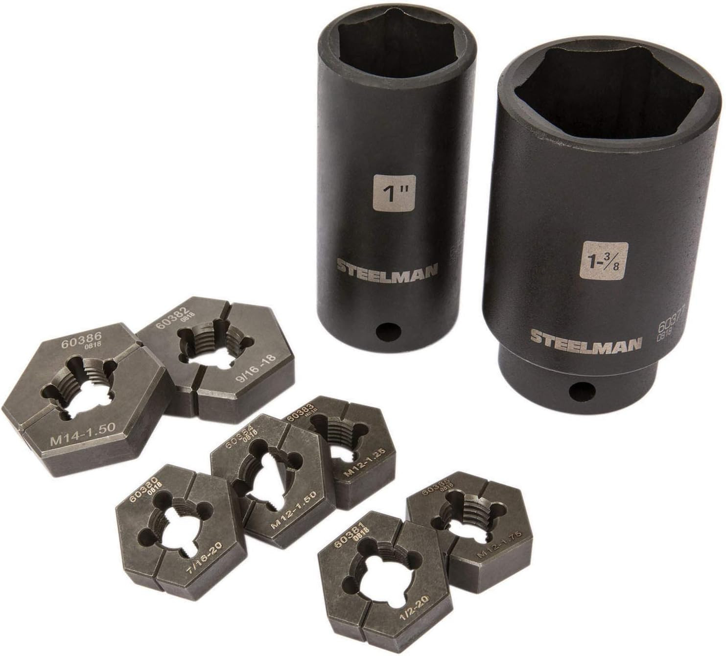 9-Piece Split Die Wheel Stud Repair/Rethreading Kit, Indexing Pins, Steel, Repai