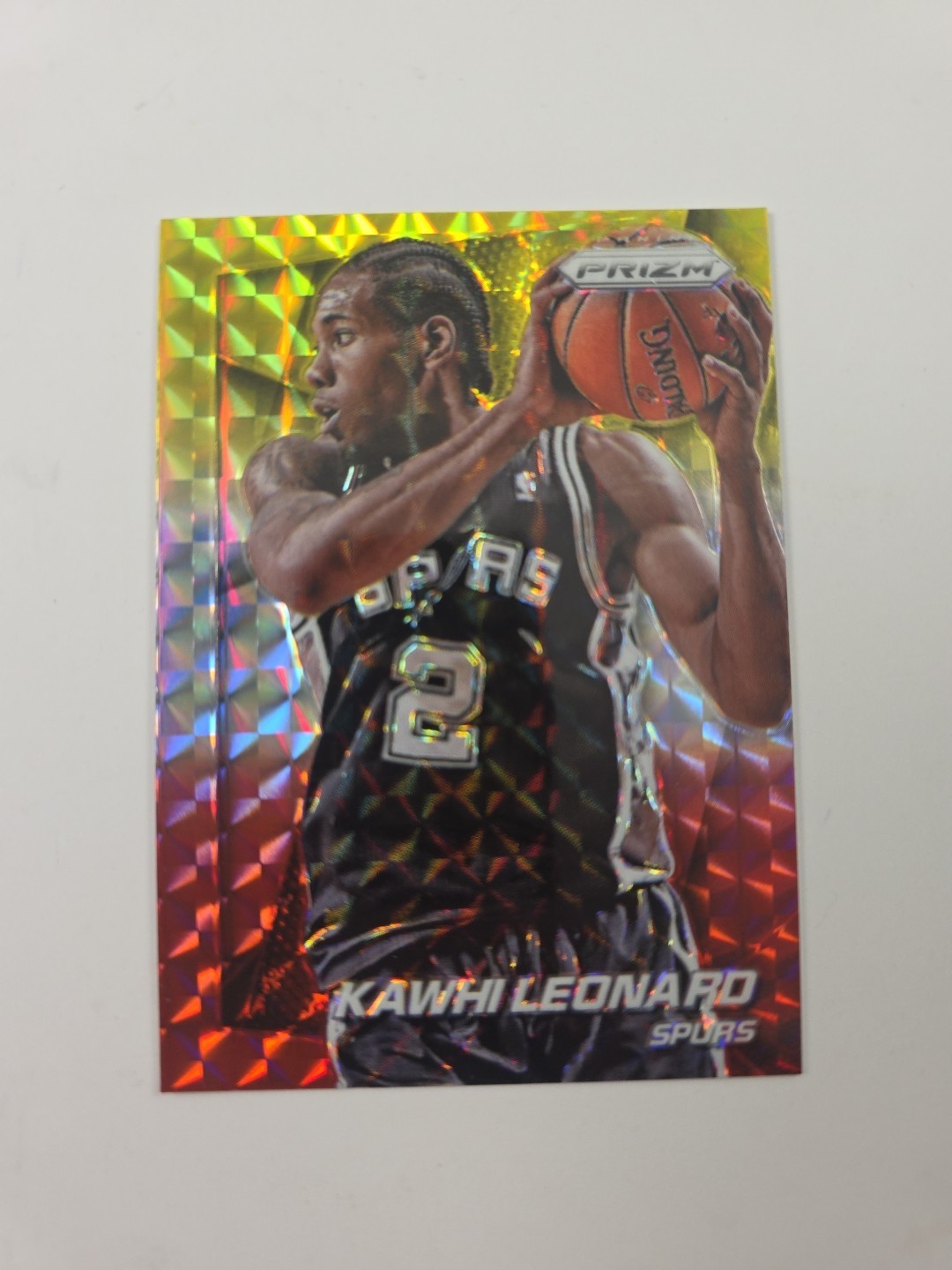 2014-15 Panini Prizm - Kawhi Leonard #46 Yellow & Red Mosaic Prizm R2 2014-15 Panini Prizm - Kawhi Leonard #46 Yellow & Red Mosaic Prizm R2