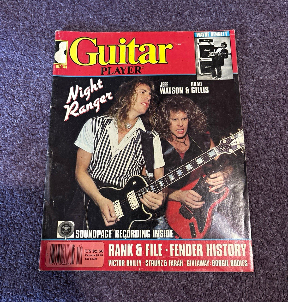 Guitar Player Magazine December 1984 Illustrated Jeff Watson Brad Gillis Fender