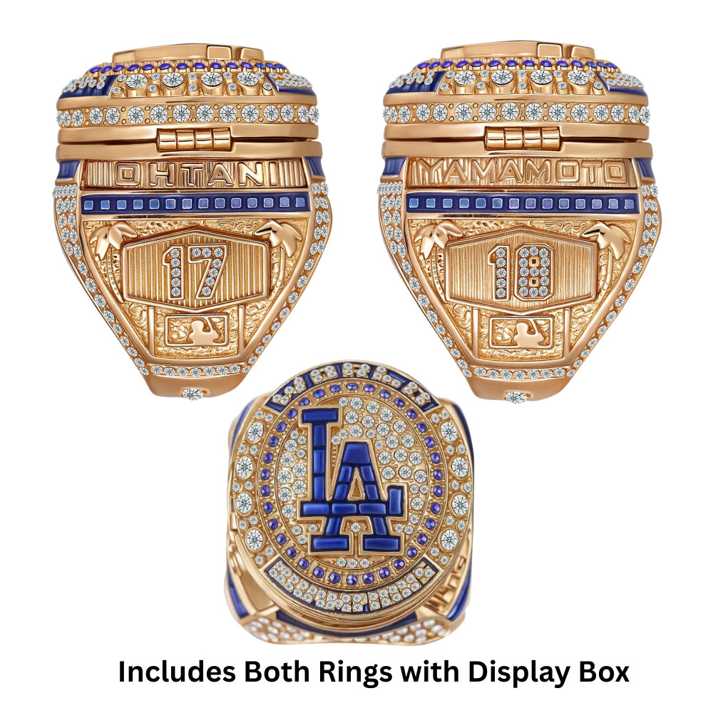 NEW 2024 SHOHEI OHTANI & YAMAMOTO WORLD SERIES CHAMPIONSHIP RING SET LA DODGERS