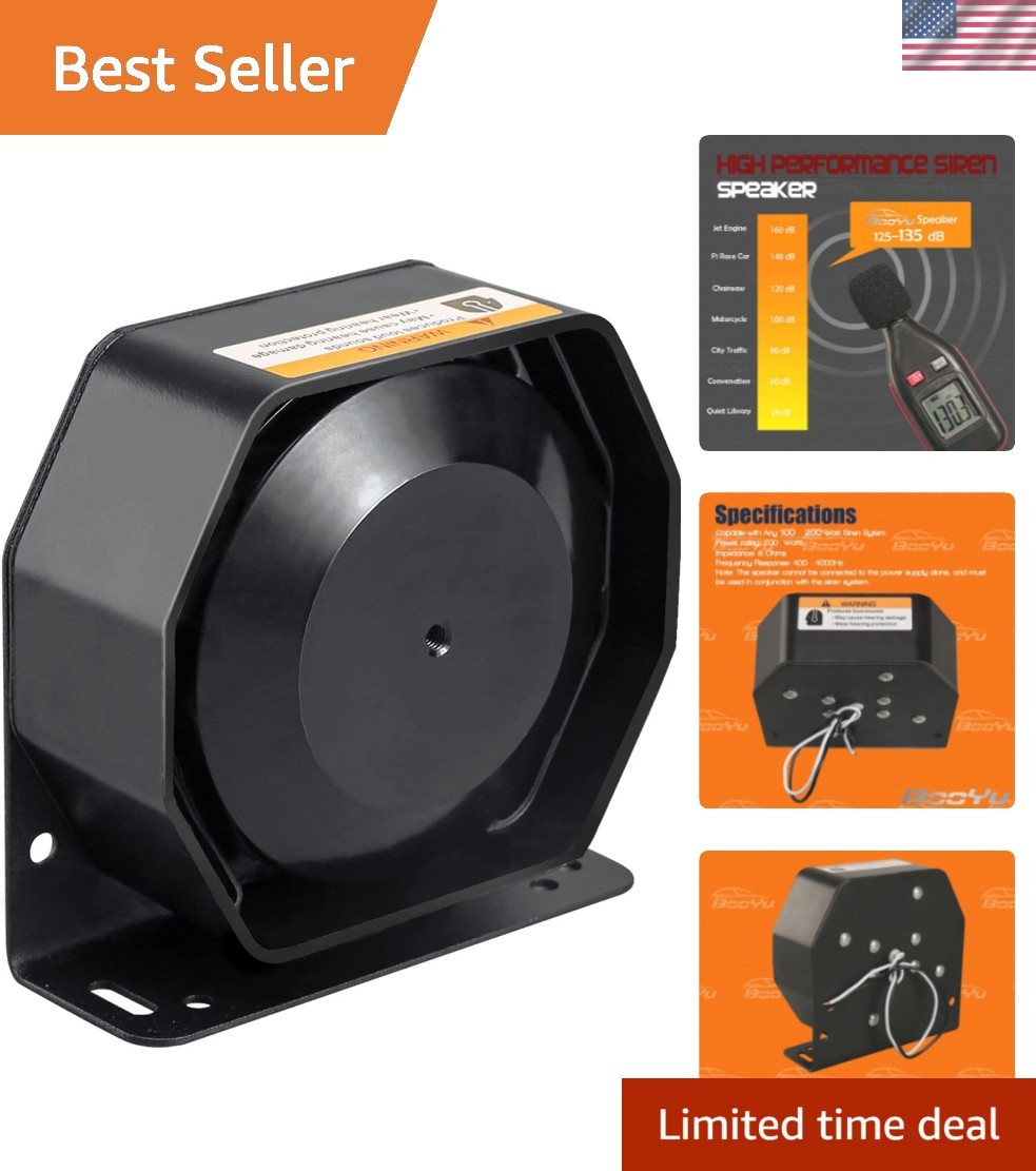 High-Performance 200W Car PA Siren Speaker – Universal Fit, Waterproof Design