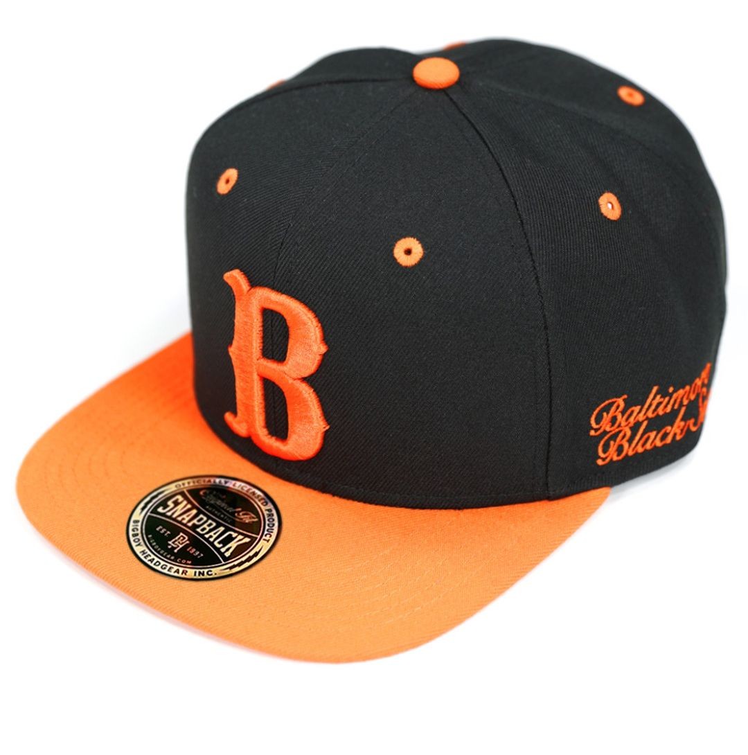 NLBM Negro Leagues M41 Baltimore Black Sox Snapcap Cap Black