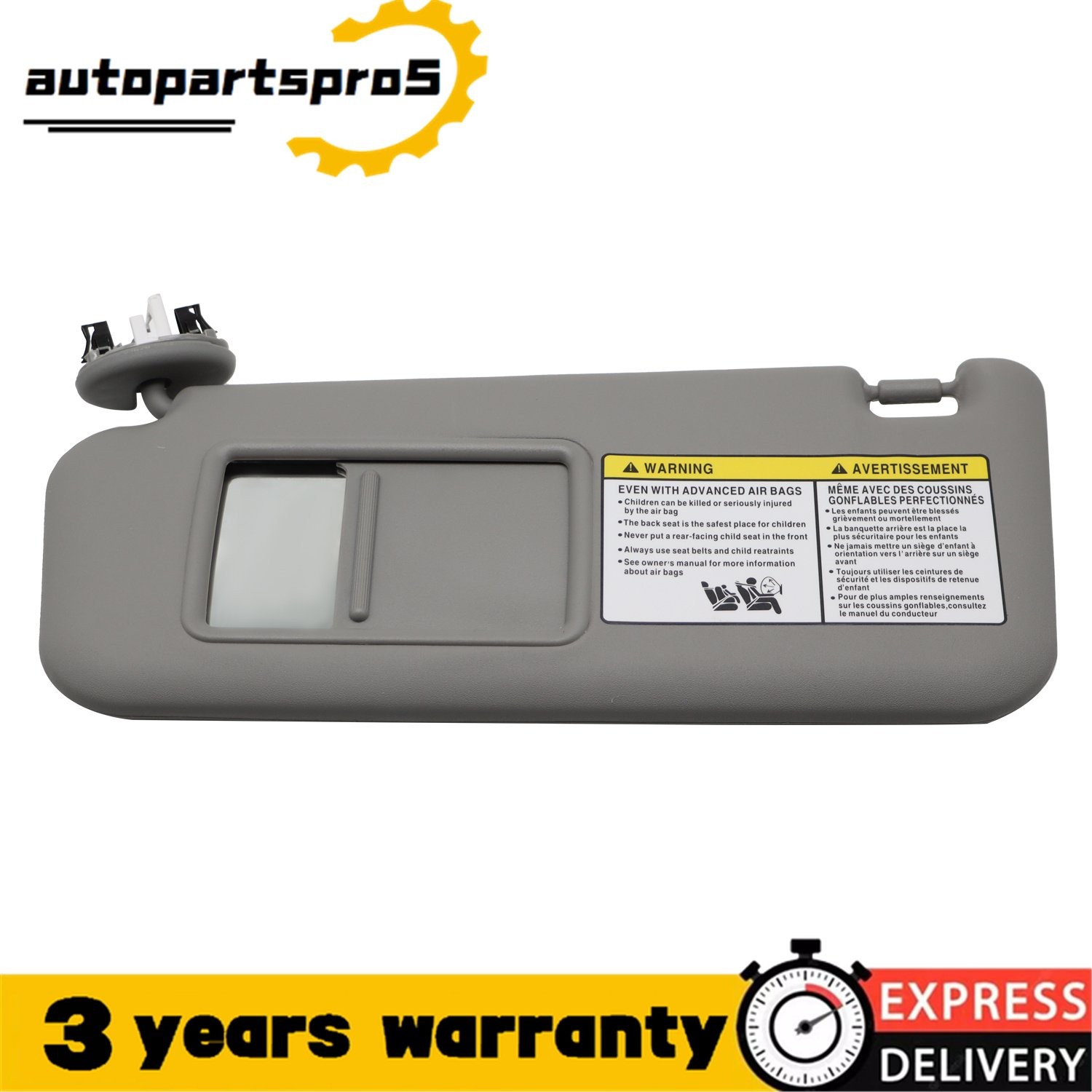 Fit For 2006-2012 Toyota RAV4 Driver Left Side Gray Sun Visor 74320-42501-B2
