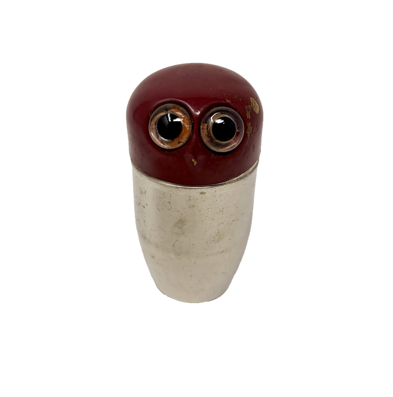Vintage Owl with Glass Eyes w/ 4 Nesting Shot Glasses Viking MCM Made in Germany
