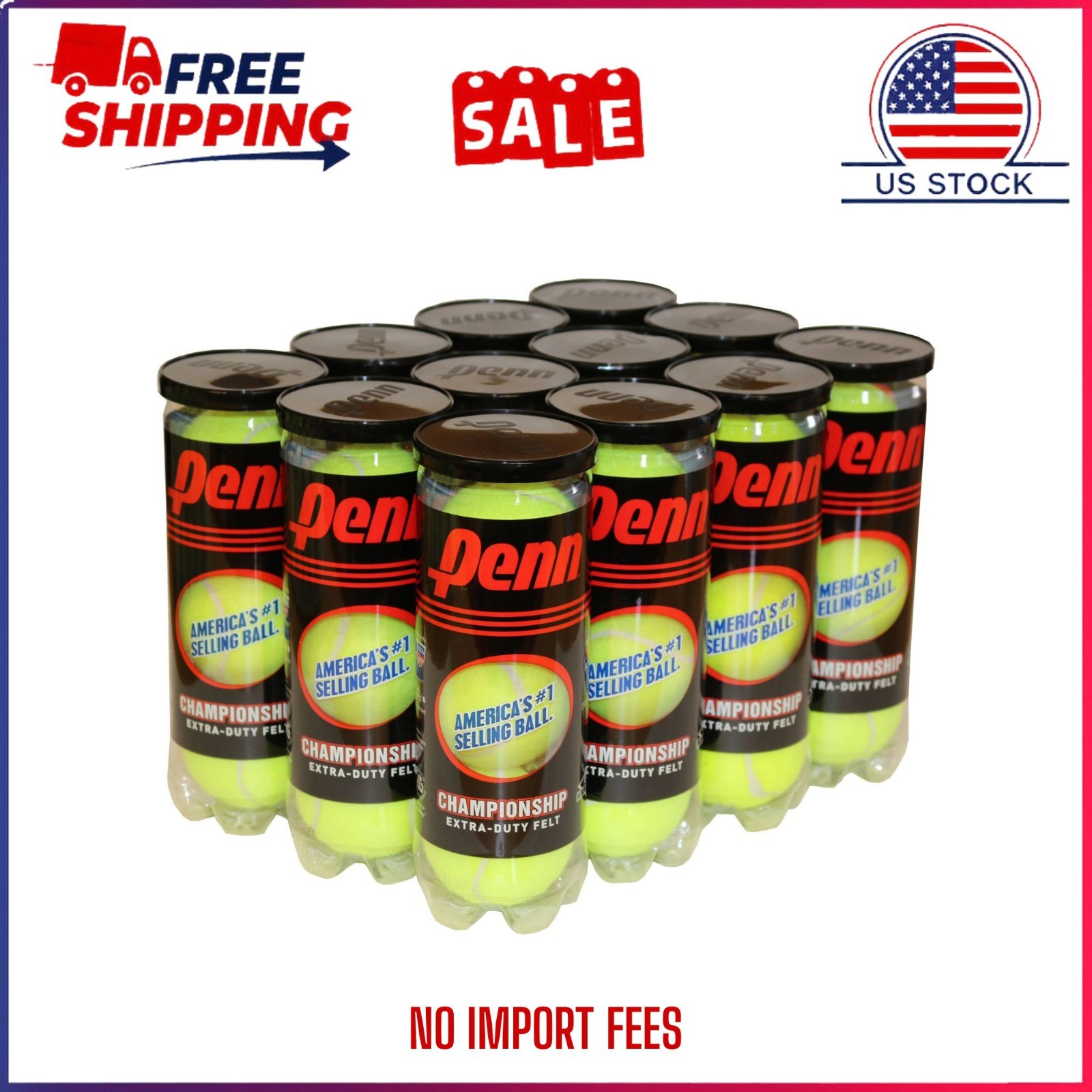 Penn Championship Extra Duty Tennis Balls (12 Cans, 36 Balls) Penn Championship Extra Duty Tennis Balls (12 Cans, 36 Balls)