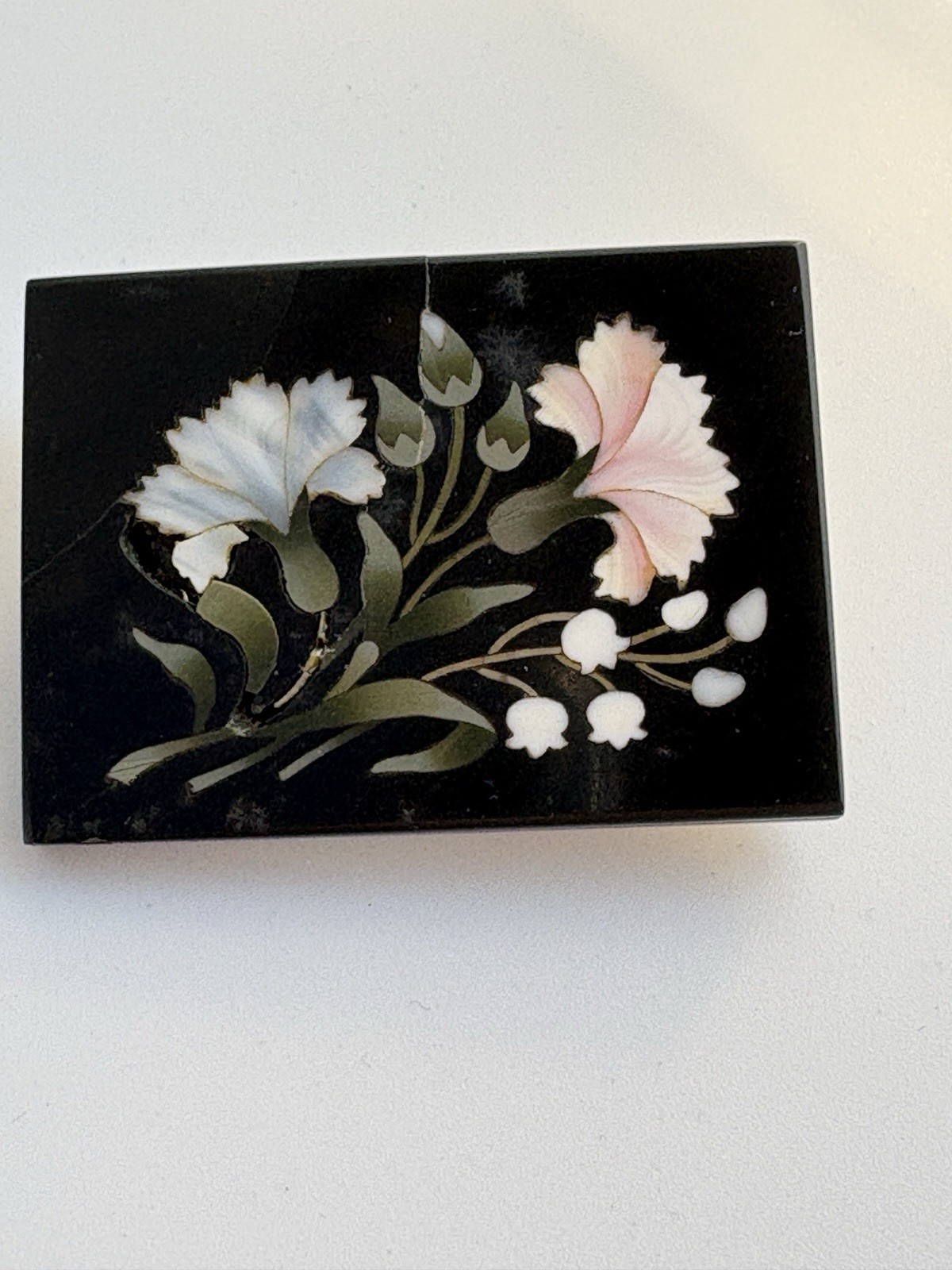 Antique Italian Pietra Dura Floral Brooch for Restoration c1880 Florentine...