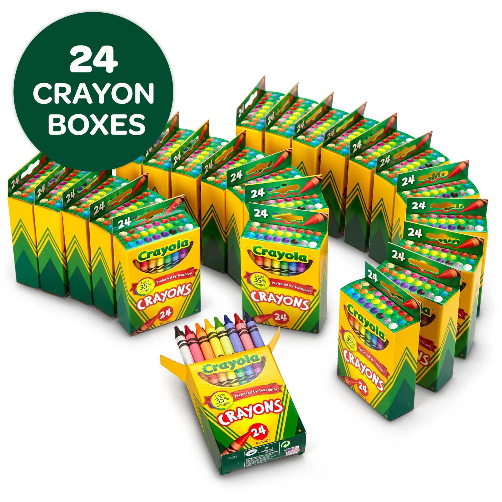 Lot of 24 Crayola Crayons 24 Packs with 24 Assorted Colors NEW 